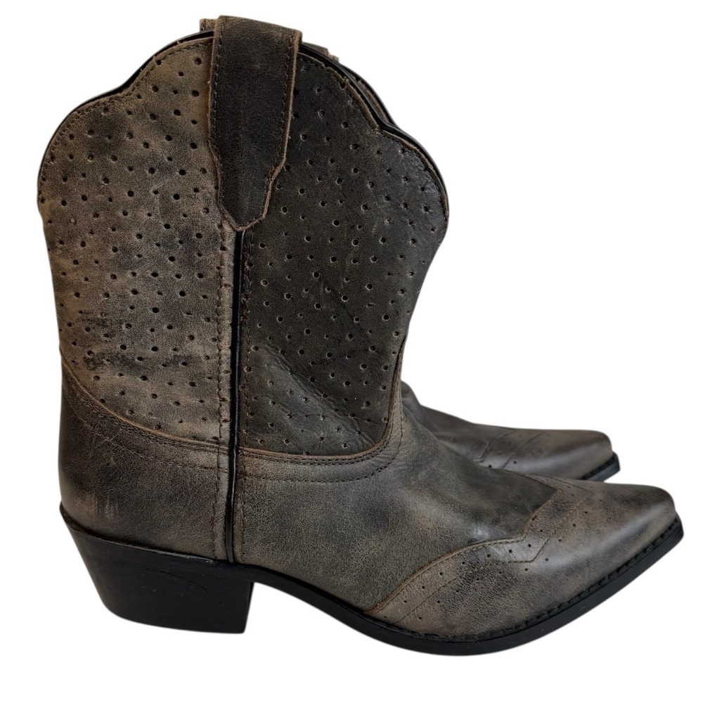 Smoky Mountain Cowgirl Boots Womens Size 7 Fern Grey Leather Country Core SU